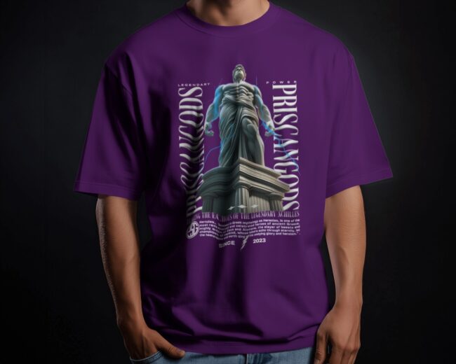 Purple Herculean Aura Oversized T-Shirt