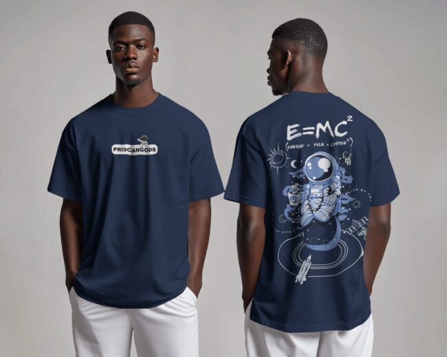 Blue Cosmic Brew Oversized T-Shirt - Image 4