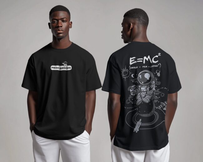 Black Cosmic Brew Oversized T-Shirt