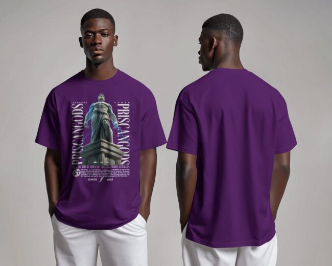 Purple Herculean Aura Oversized T-Shirt - Image 2