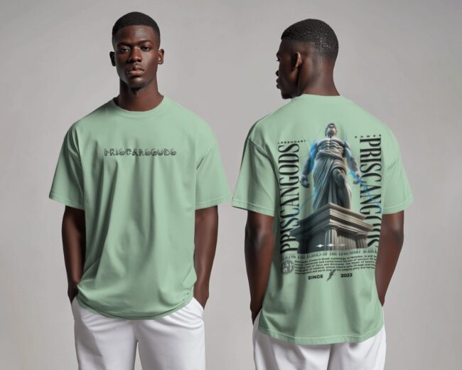Herculean Aura Oversized T-Shirt (Green) - Image 2