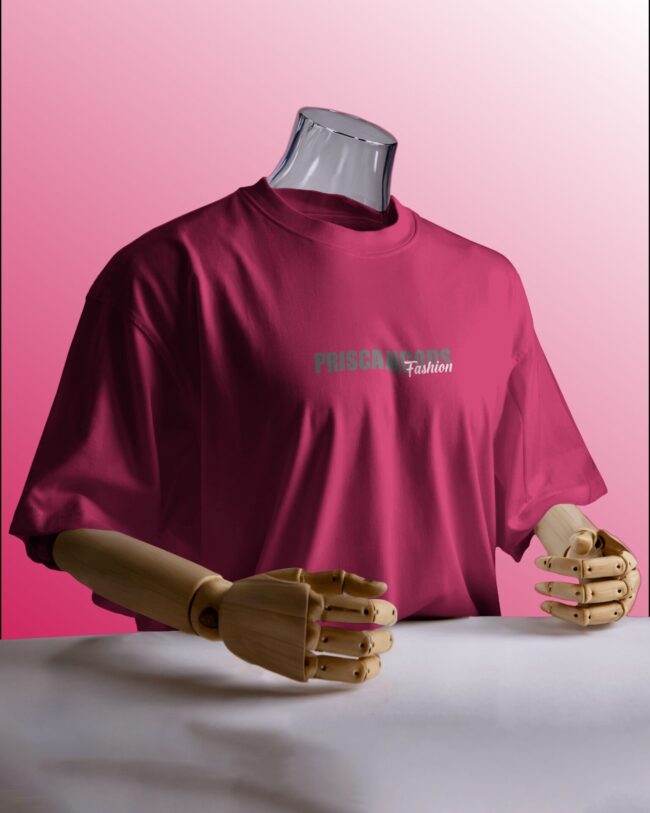PriscanGods Hot Pink Solid Oversized Tee